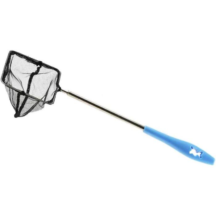 Carré Épuisette Filet de PêcheÉpuisette à AquariumFilet Télescopique pour Aquarium DatterrissageAjustable Réglable pour