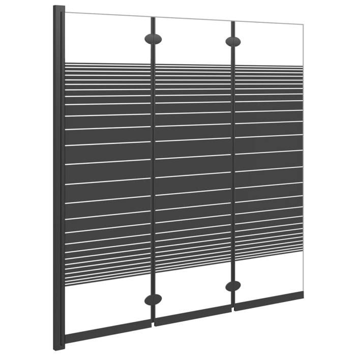 （1 pièce） Cabine de douche pliable 3 panneaux 130 x 130 cm ESG Noir26.28 kg - Porte & parois de douche hfw936010