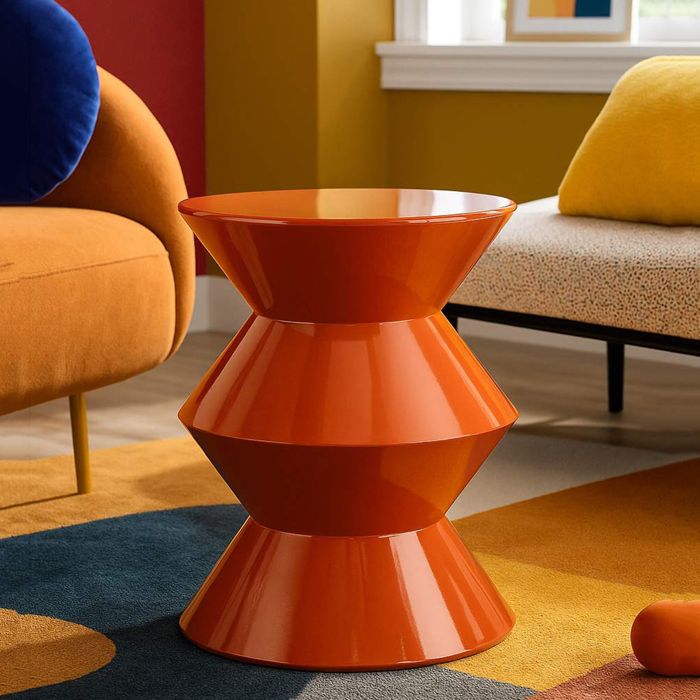 Table de Salon Ilam Dmora Métal Orange 40x50x40h cm