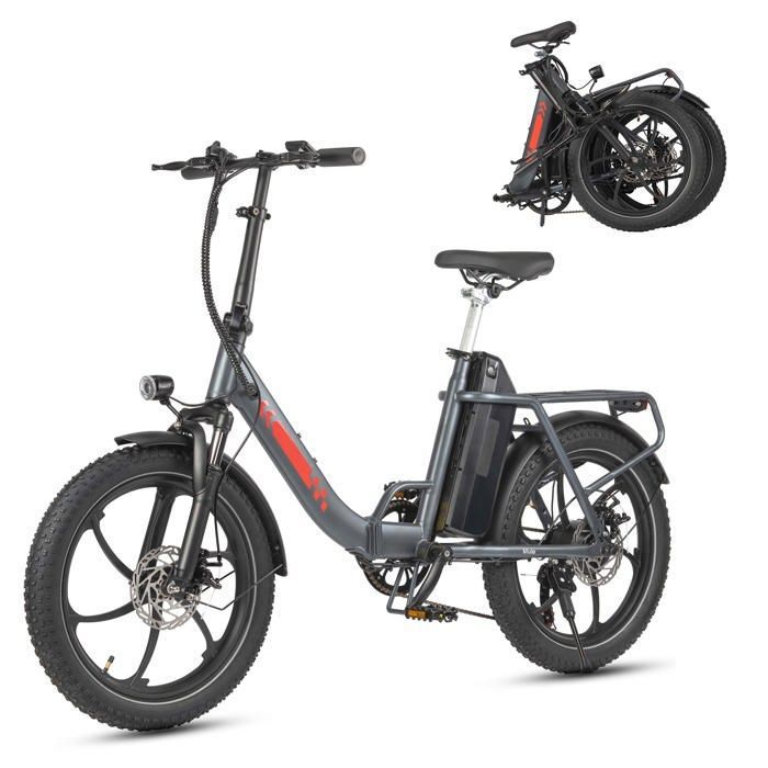 Vélo Électrique Pliable MAXTRON Mule 20 Batterie Amovible 48V 20Ah FatBike Ville Gris