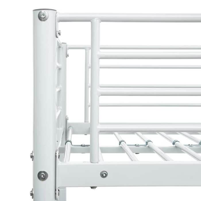Lit superposé Blanc Métal 90x200 cm_2 ans garantie_45848