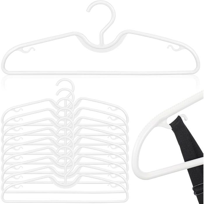 Lot de 10 Cintres Col Court Antidérapants Cintres Gain De Pce pour Penderie Structure en Forme De M pour Chemises Robes