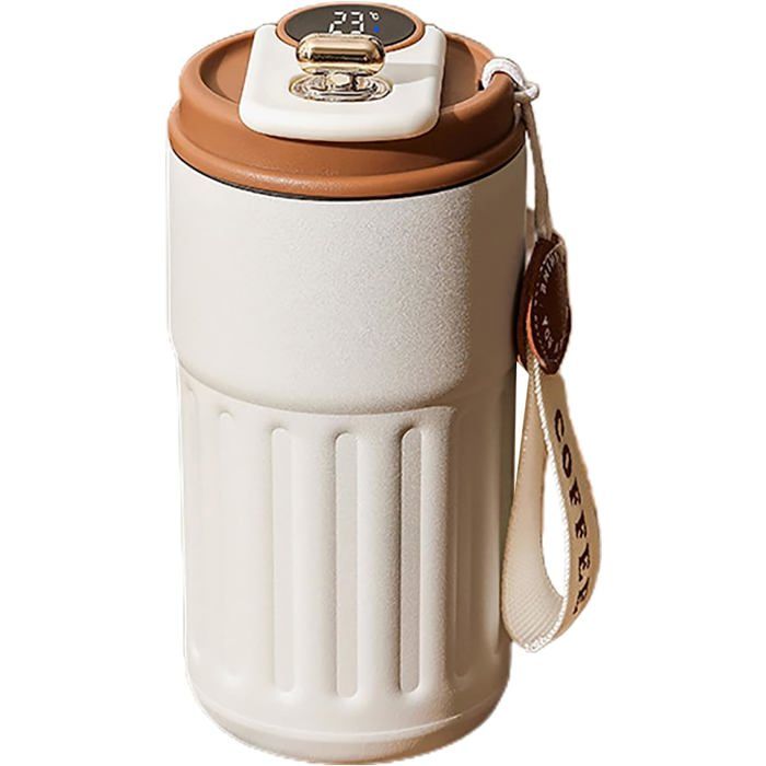 Mug isotherme inox 450 ml tasse isotherme avec affichage LED de la température étanche pour café et thé