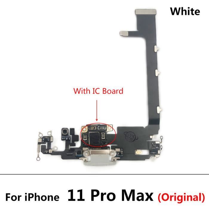 11 pro max blanc - Câble de chargement USB 100% Original pour Iphone, connecteur Dock, Micro avec LOGO