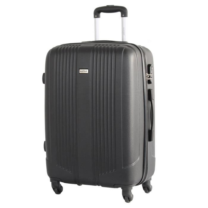 alistair airo 2.0 - valise taille moyenne 65cm - abs ultra légère et résistante - marque française - garantie 2 ans - noir