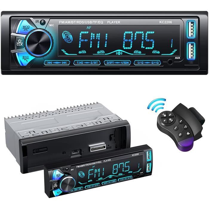 RDS Autoradio Bluetooth Façade Amovible, Poste Radio Voiture