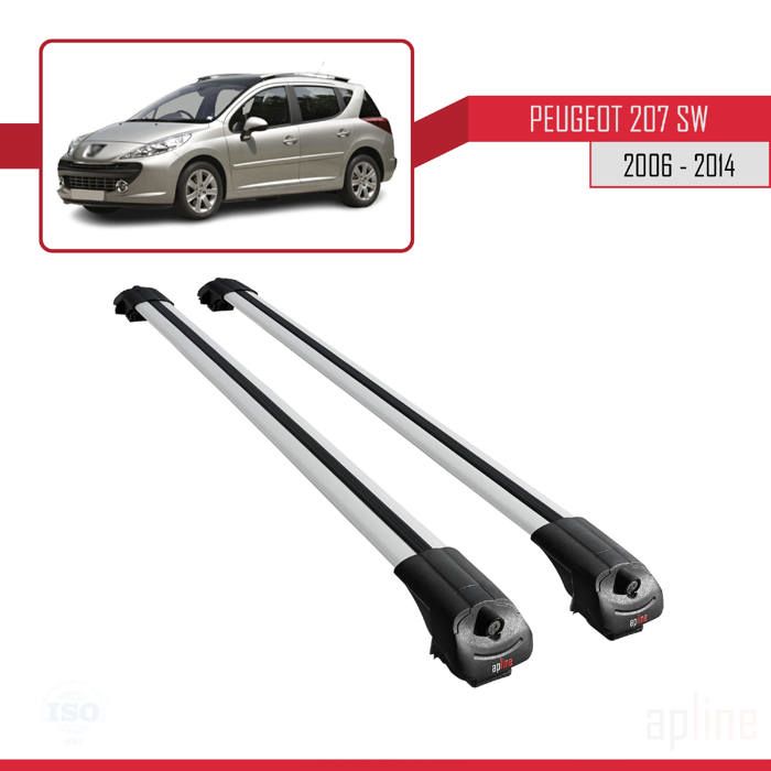 Compatible avec Peugeot 207 SW 2006-2014 Barres de Toit ACE-1 Railing Porte-Bagages de voiture GRIS