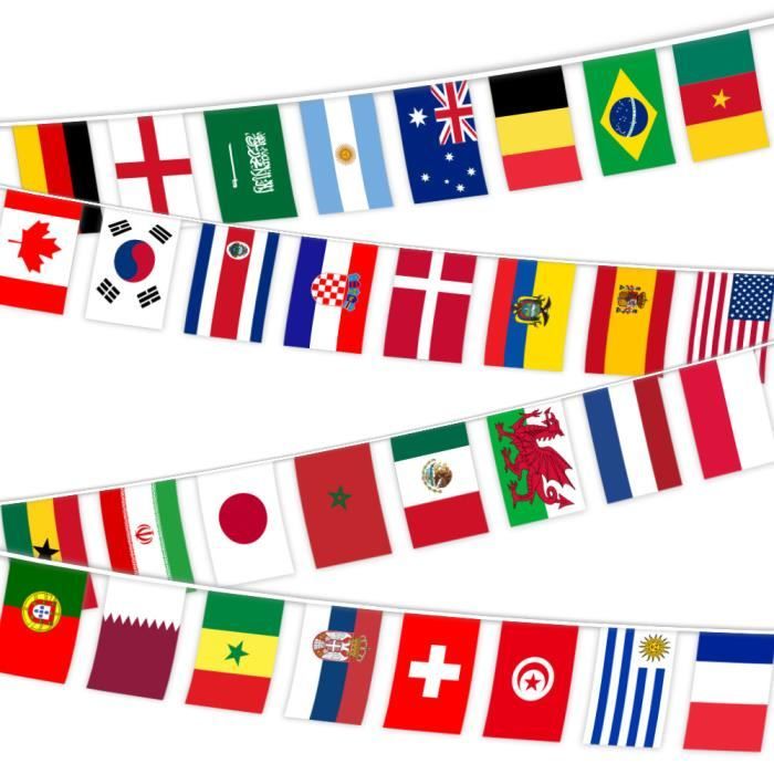 Rugby Bannière Bunting Décoration pour Coupe du Monde, 50 Drapeaux