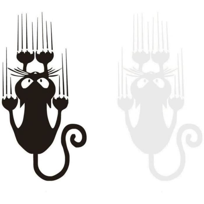 Sticker Patte Chat JEU DE STICKERS 2pcs autocollants de voiture de patte de chat ...