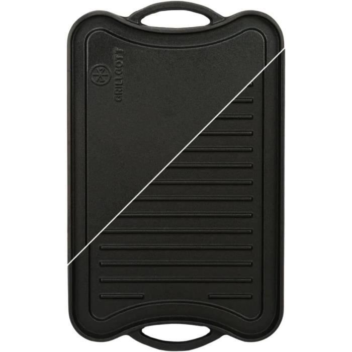 Plaque de Cuisson pour Barbecue,49,2x32,3cm,Plaque Réversible pour