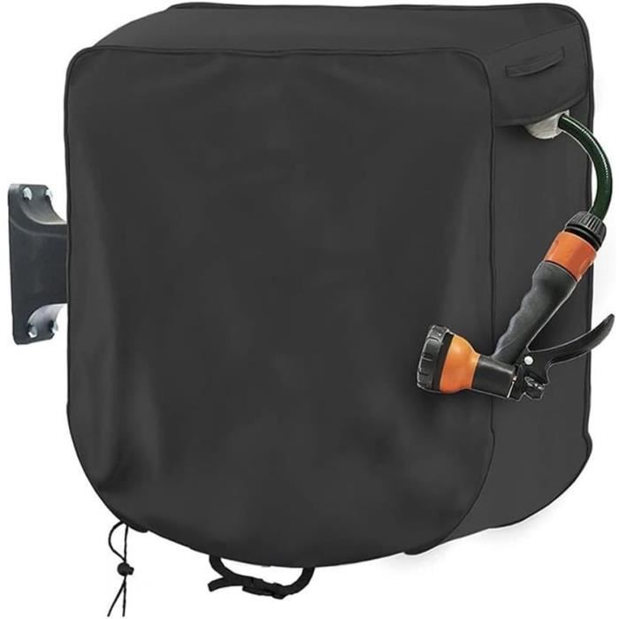 Housse Pour Enrouleur Tuyau Arrosage - Tissu Oxford 420D Noir - 55x55x30cm - Protection Intempéries