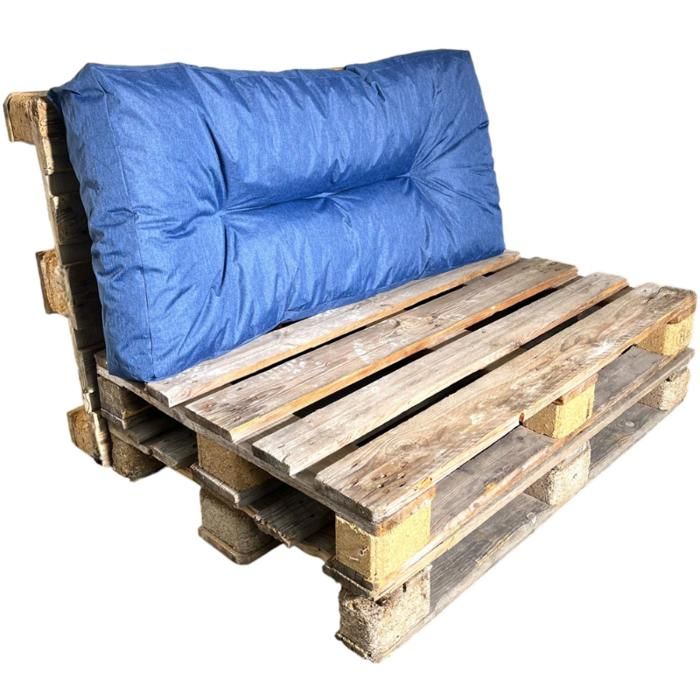 Coussin Palette - 120x60 cm - Bananair - Bleu Fabriqué en France Coussin Palette - 120x60 cm - Bananair - Bleu Fabriqué en France