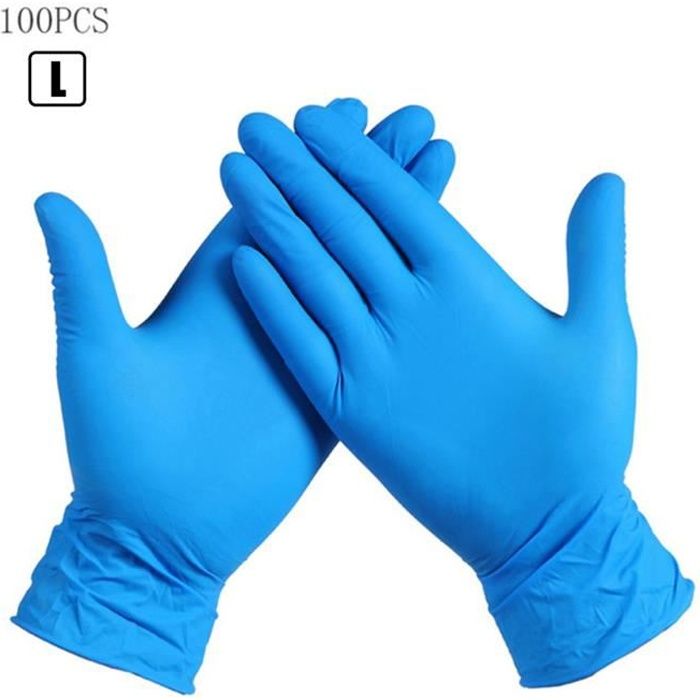 100PCS Gant Nitrile,Gants Latex Jetable,Gants chirurgicaux sans