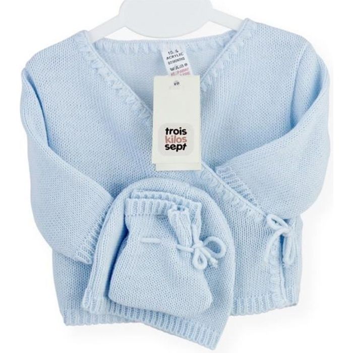 Trois Kilos Sept Brassiere Naissance Ensemble 3 Pieces Brassiere Bonnet Chaussons Expedier Depuis Paris Cdiscount Puericulture Eveil Bebe