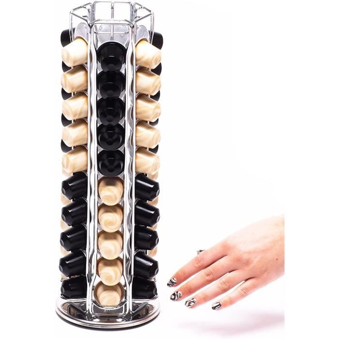 Five Porte Capsules Expresso Rotatif Bambou & Métal Noir - Capacité 60 Capsules Support Capsules Café 60