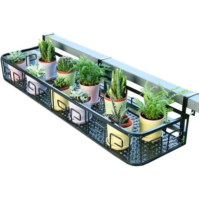 Contenants et accessoires pour plantes Appui de fenêtre de balcon support  de fleur suspendu noir Support à fleurs pour rampe [429] - Cdiscount Jardin