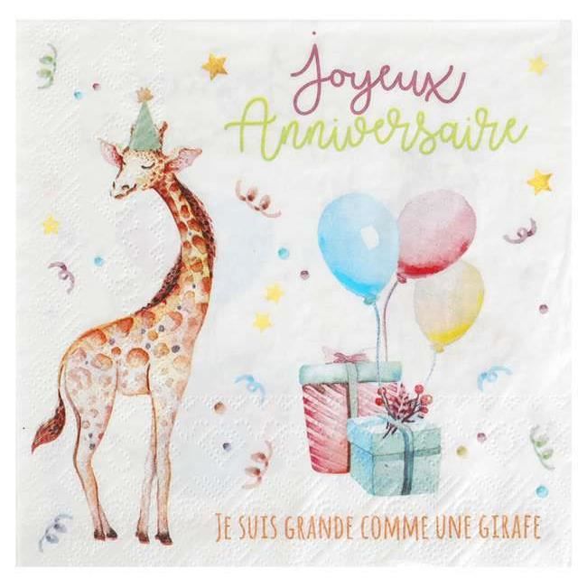 Serviettes En Papier Anniversaire Zoo Party Cdiscount Maison