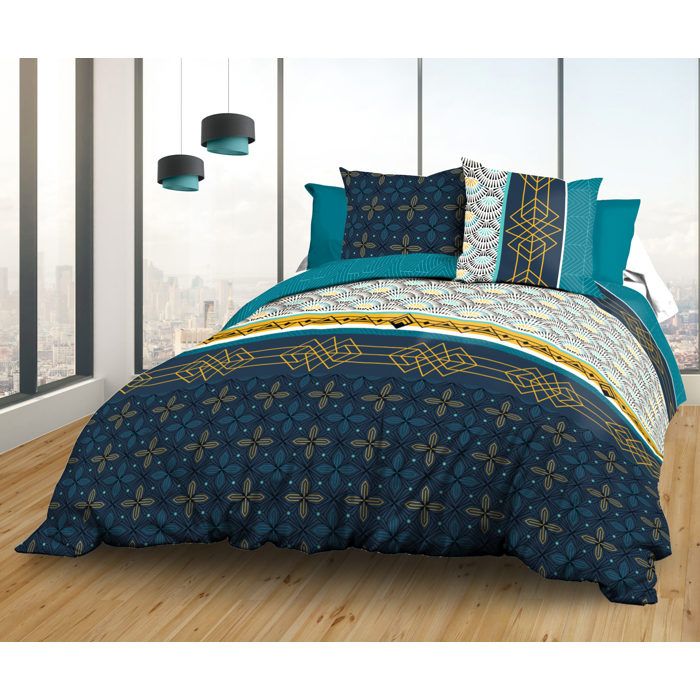 housse de couette bleu canard