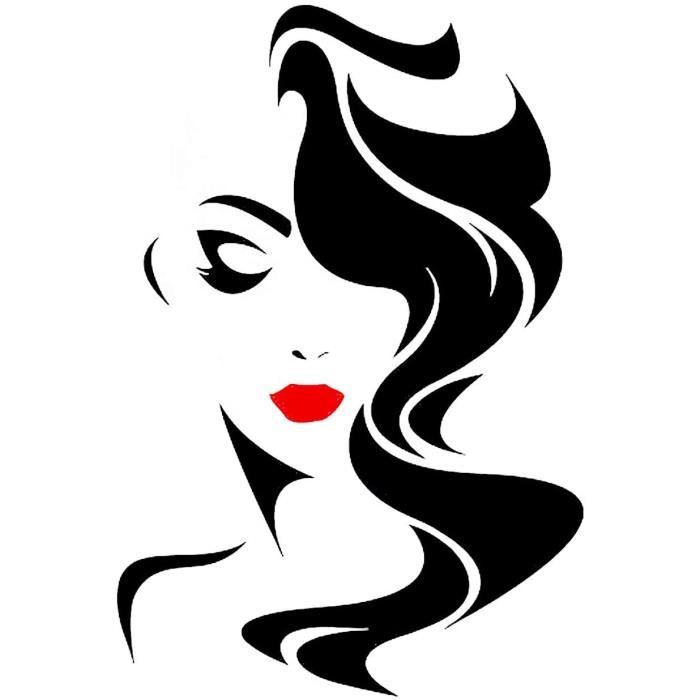 Omystore Rouge À Lèvres Beauté Femmes Style PVC Mur Fenêtre Autocollant  Décoration Stickers pour Salon de Beauté Barber Magasin - Cdiscount Maison