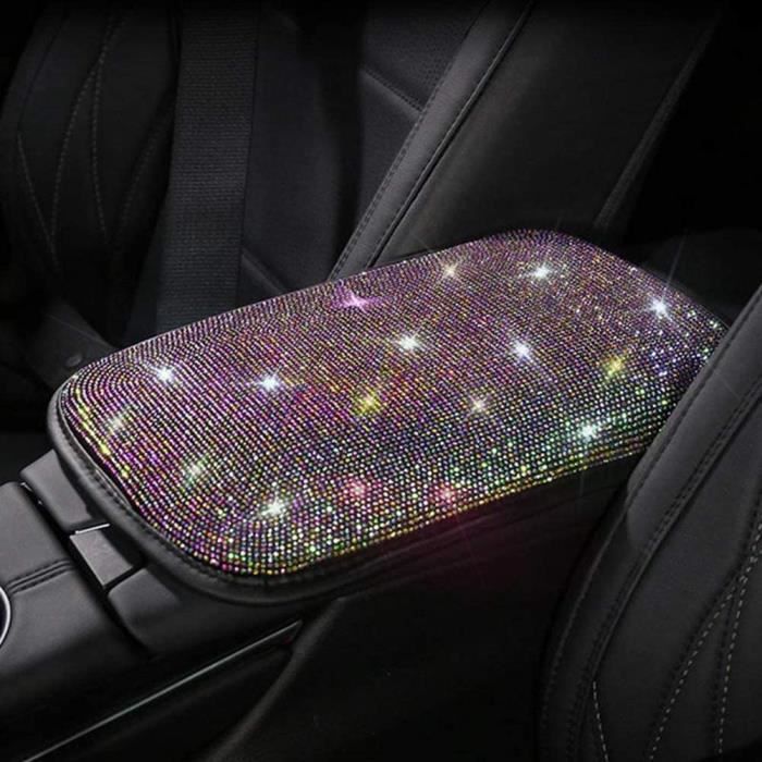 Housse Accoudoir Voiture Strass - Cuir Synthétique, 32,5x22,6 Cm - Protection Et Décoration Intérieure