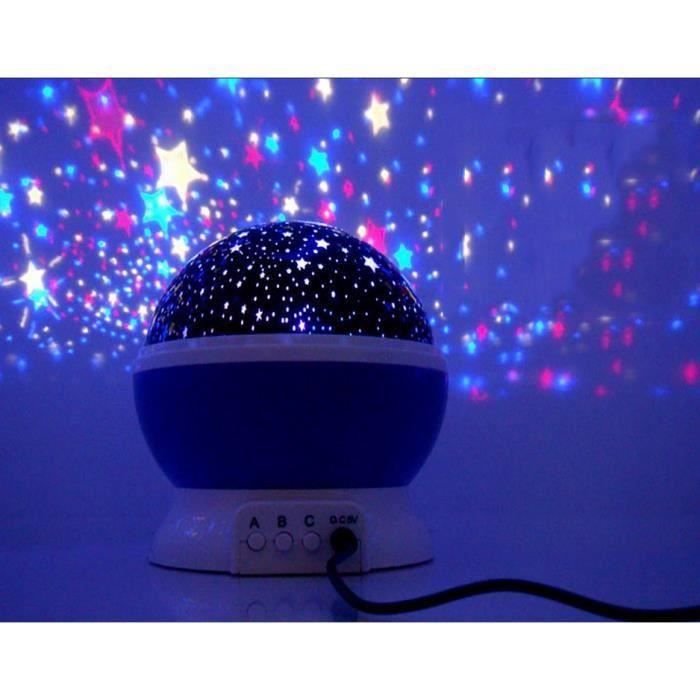 Romantique Ciel étoiles Veilleuse Projection Romantique Rotating étoile Lune Sky Rotation Nuit Projecteur Lampe