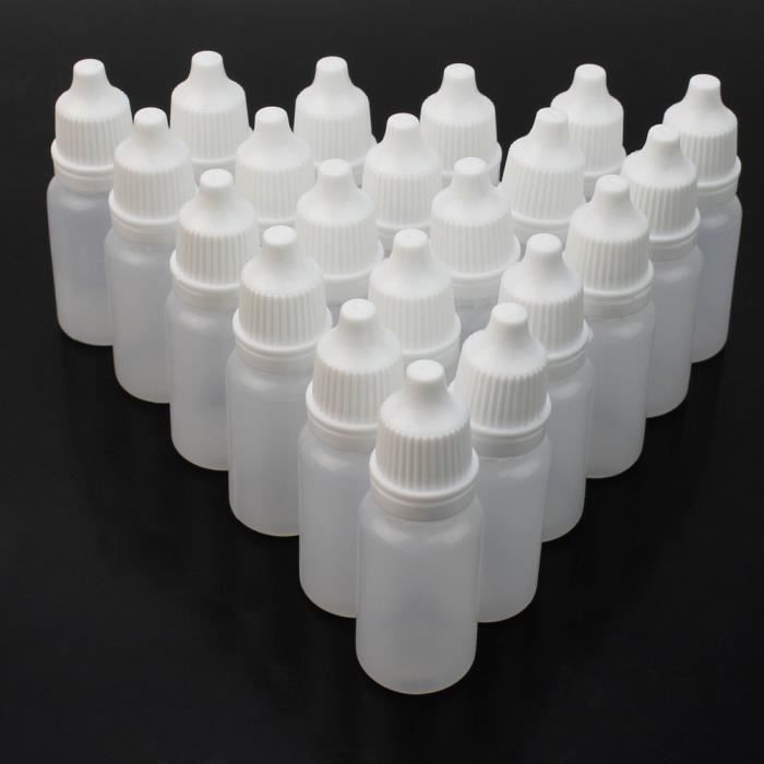 Lot De 50 Flacons Compte-Gouttes En Plastique Souple Vides - Capacité 20 Ml, Pour Huiles, Teintures Ou Cosmétiques