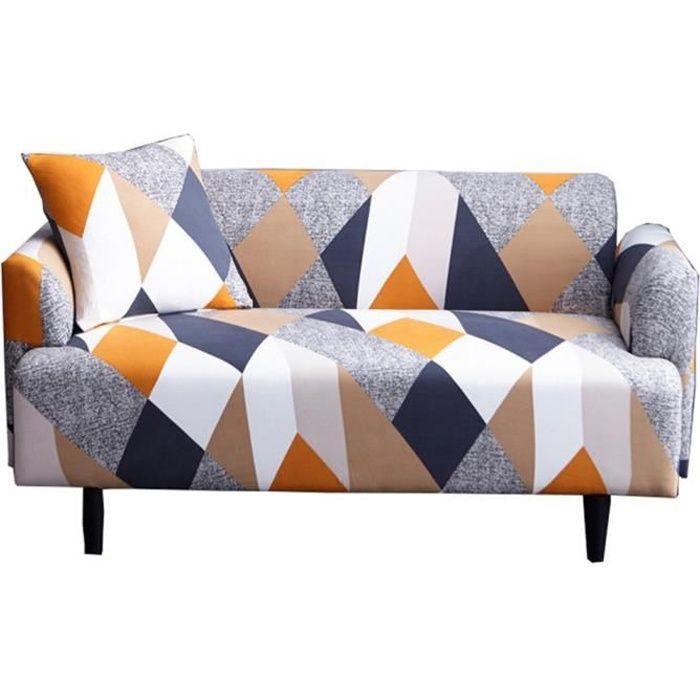 235-300cm Housse de canape 4 places avec accoudoirs Housse de fauteuil et canape extensible Couverture de Canapé 4 places Jaune