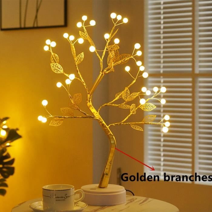 LED veilleuse Mini arbre de noël fil de cuivre guirlande lampe