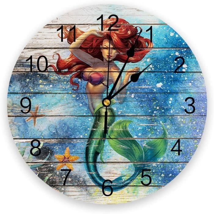 Horloge Murale Ronde Belle Sirene 25cm 458 Cdiscount Maison