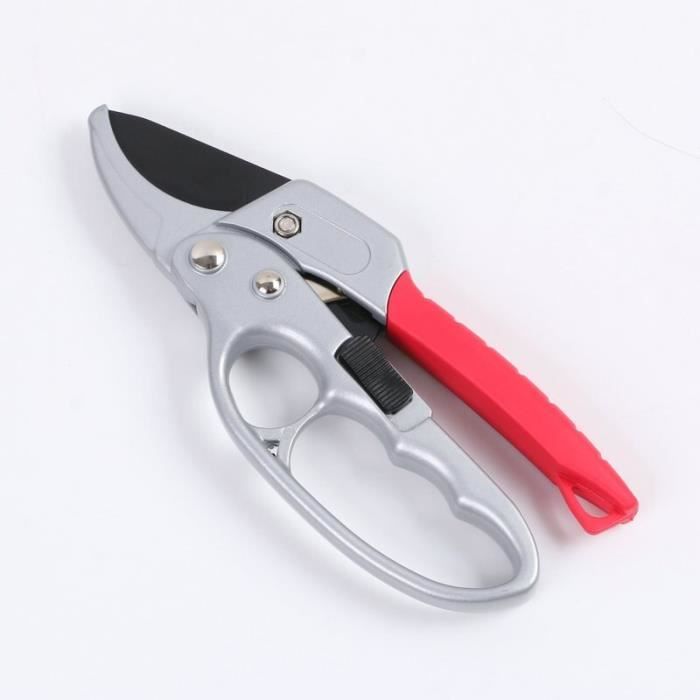Sécateur Jardin Aluminium Avec Gants - Coupe Branches Facile - Lame Tranchante - Poignée Antidérapante - Pour Taille Et élagage