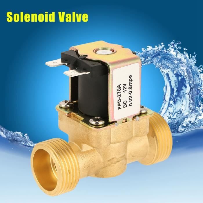 Électrovanne Eau 24V DC Normalement Fermée - Laiton 3/4" - Pression 0.02-0.8MPa - Pour Système Arrosage, Irrigation