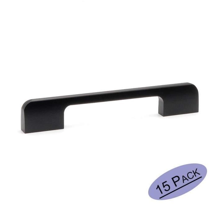 2pcs Retro Meubles de Cuisine Cabinet Placard Tiroir Poignee Tirette Bouton---Noir Mat SODIAL R