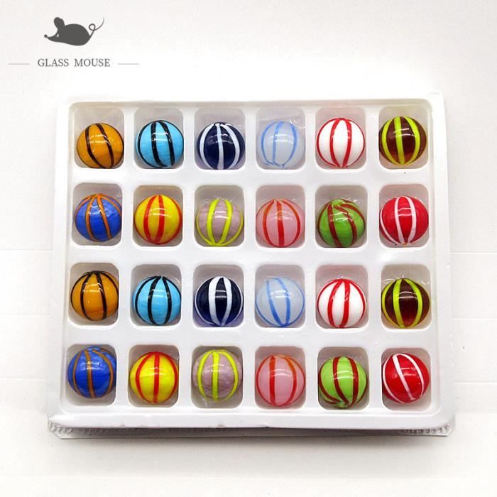 100 Billes En Verre 16mm Pour Enfants - Multicolores Avec Sac De Rangement - Jeu Et Décoration