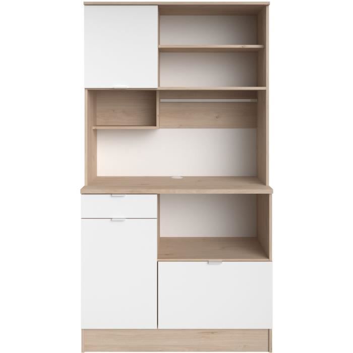 Buffet de cuisine - BECOOL -  1002 x 1857 x 453 cm - Ch&ecirc;ne / Blanc - PARISOT 