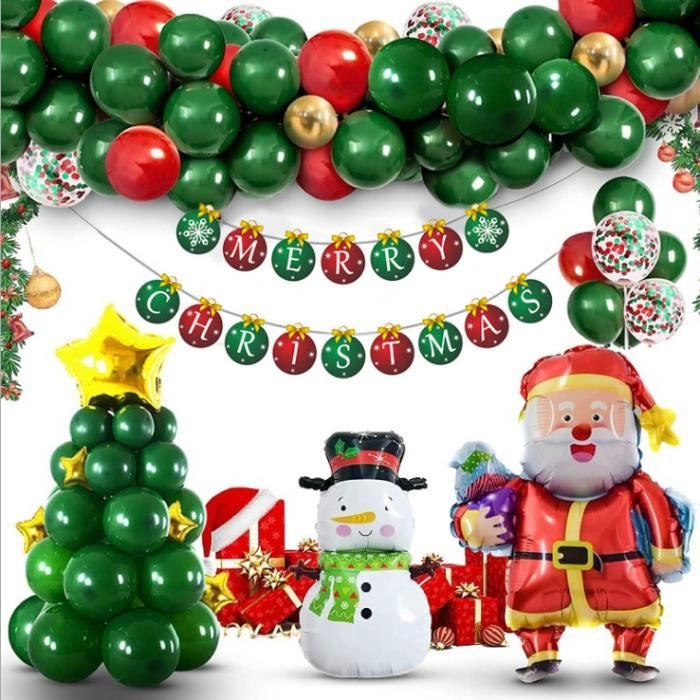 Mini ballon vert en latex pour sapin de Noël, décoration de fête