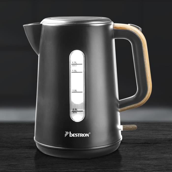 Bestron Bouilloire électrique sans fil AWK2200BW 1.7 Bois