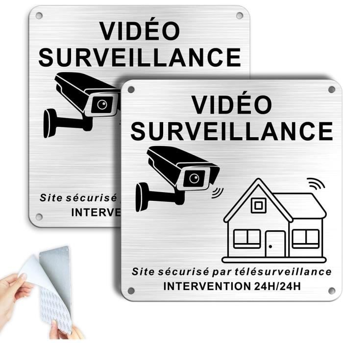 Panneau Maison Sous Surveillance Alarme Adhésif Propriété Privée Sous — free download