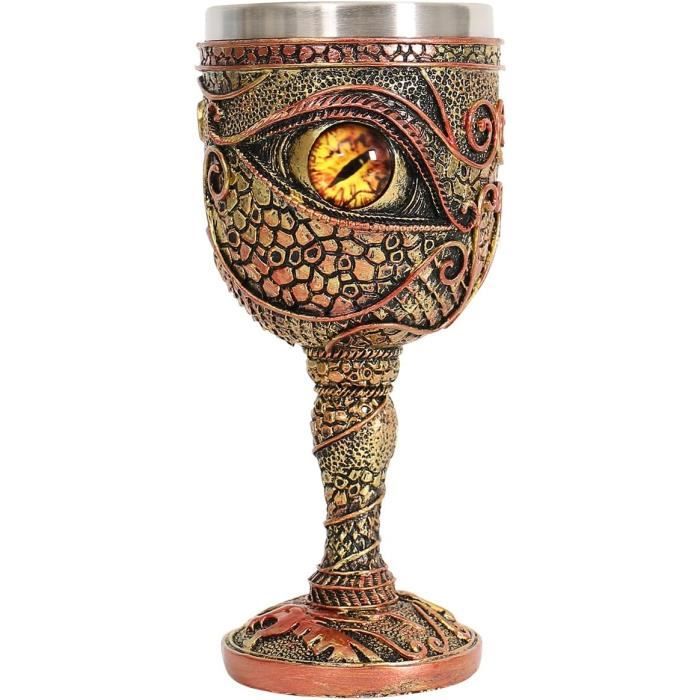 Verre à Pied En Forme De Chat Gothique - 20 Cm, Résine Et Acier Inoxydable, Cadeau Collection