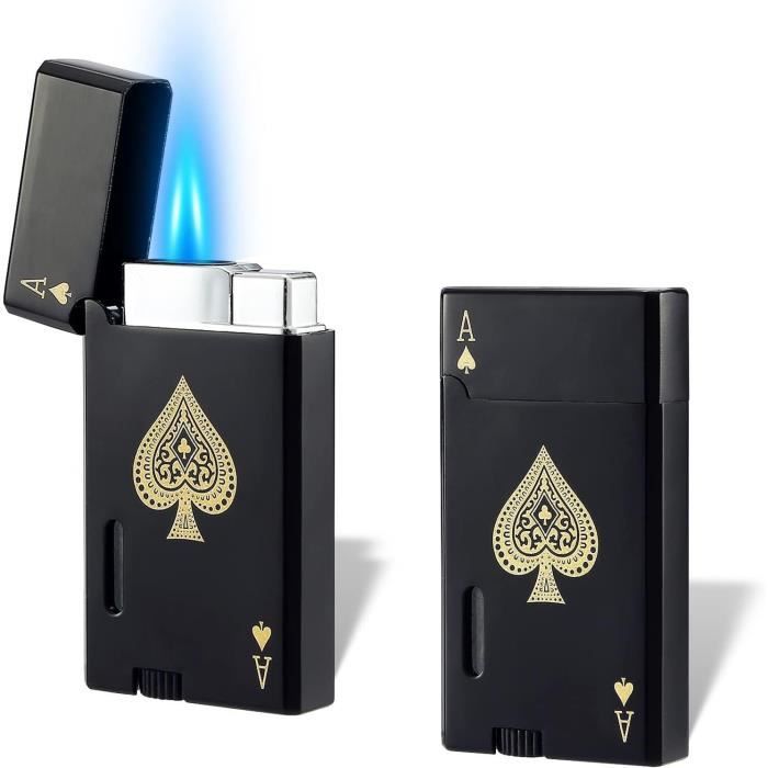 Briquet à Gaz Rechargeable Métal Coupe-Vent Barbecue Cuisine Cuisson Jet Torche Turbine Réglable Butane Flamme Allumage Serrure avec Boîte-Cadeau,Black Briquet à Gaz Rechargeable Métal Coupe-Vent Barbecue Cuisine Cuisson Jet Torche Turbine Réglable Butane Flamme Allumage Serrure avec Boîte-Cadeau,Black