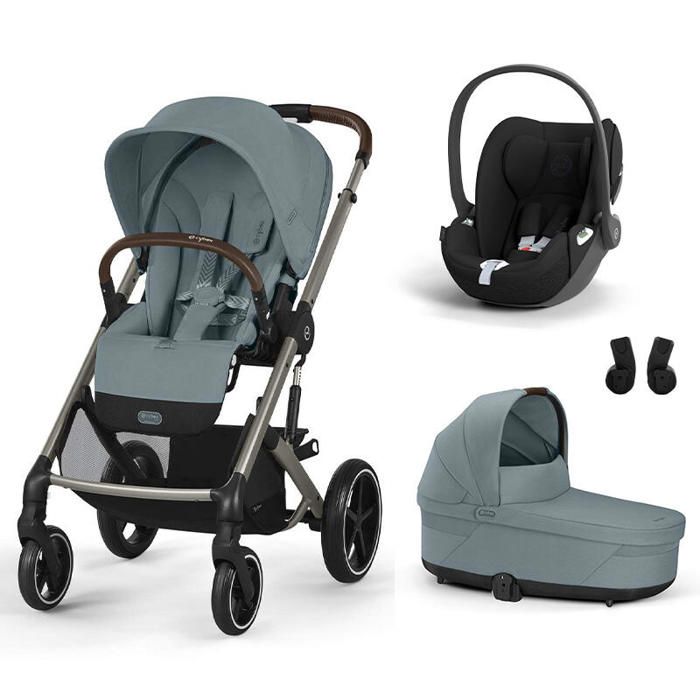 CYBEX - Poussette Trio Balios S Lux + Siège auto Cloud T Comfort + Nacelle Cot S Lux Stormy Blue