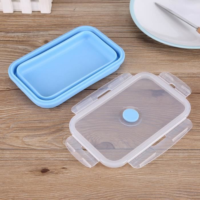 Boîtes à Lunch Pliables Silicone 3 Tailles Avec Couvercle – 350/500/800 Ml Camping Randonnée Voyage École