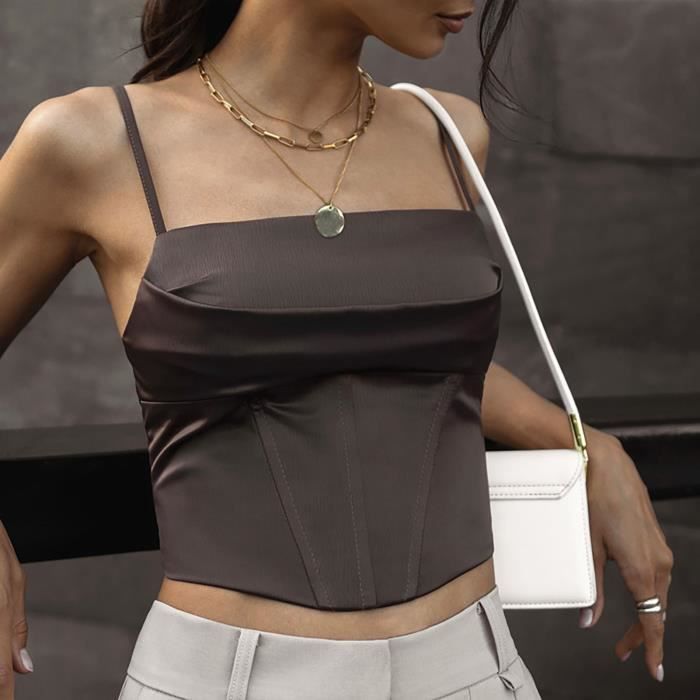 Haut Soyeux River Island Avec Bretelles Spaghetti - Taille XS/S - Occasion Comme Neuf