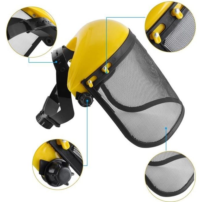 Casque de Protection Visière Sécurité Grillagée de Forestier Chapeau Masque pour Trononneuse Jardinage Coupe Débroussail 130081