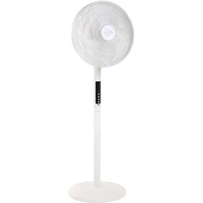 FARELEK AIR-LIGHT RING - Ventilateur sur pied et Brasseur d air blanc Ø40cm 70W avec couronne d éclairage L