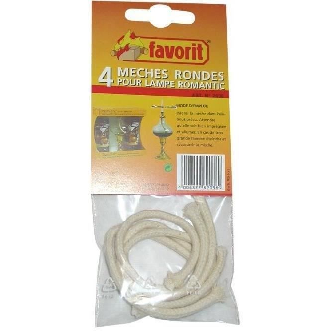 Lot de 4 mèches ronde pour lampe à huile - D: 5 mm