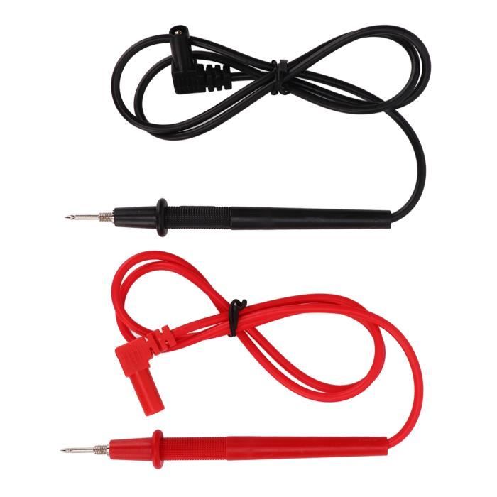 Lot De 2 Câbles De Test Pour Multimètre - Fils Avec Pointes Aiguilles Dorées, Longueur 83 Cm, Tension 1000V, Courant 10A, Pour électriciens Et Bricoleurs - 3