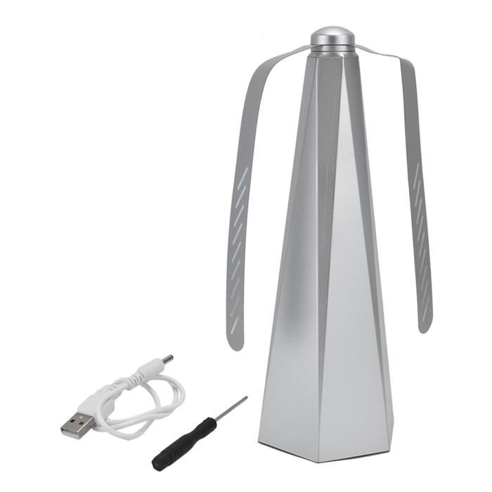 Ventilateur Anti-mouches De Table Rechargeable USB - Design Holographique - 2 Vitesses - Silencieux - Pour Intérieur Et Extérieur - Garde La Nourriture Propre - Matériau ABS - 7