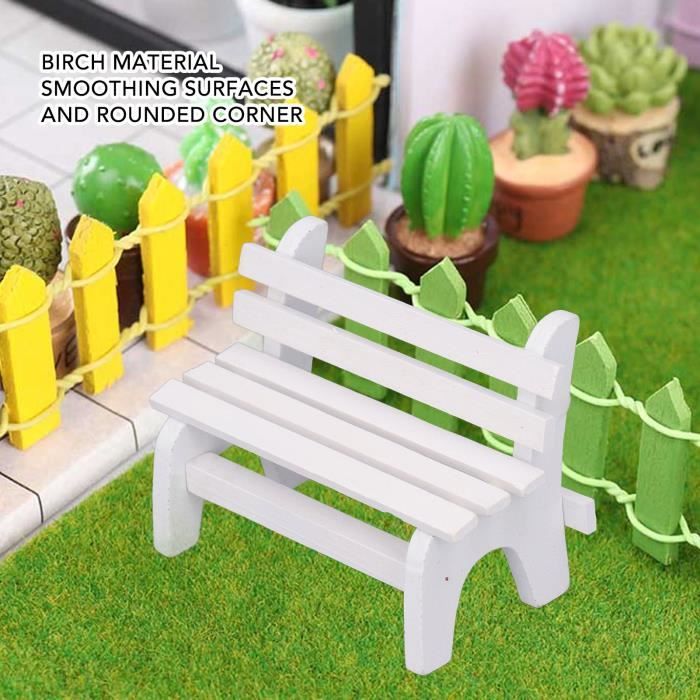 Lot De 4 Bancs Miniatures Pour Maison De Poupée – Plastique, Noir Et Marron, 4,2 X 2 X 2,8 Cm