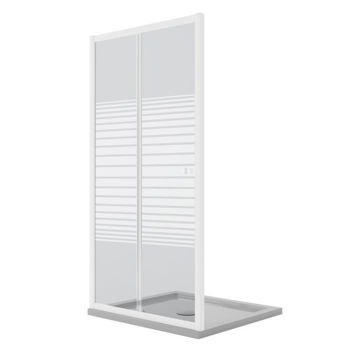 Cabine de douche ALIXA H.200 cm porte coulissante en verre 8 mm transparent 70 x