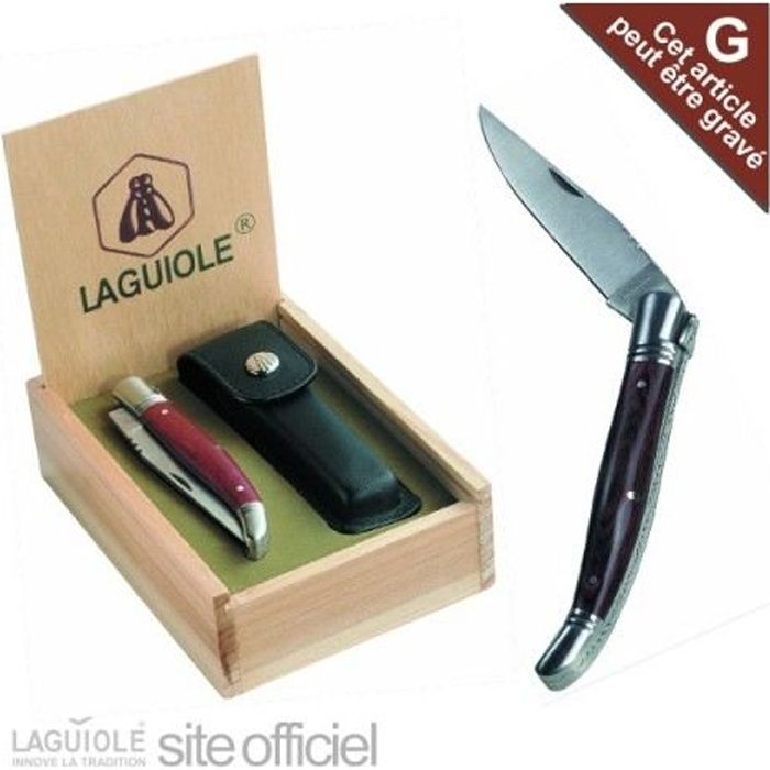 Coffret couteau manche bois avec étui